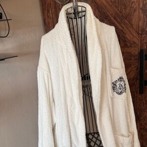Victoria's Secret Cream Robe with Ties Petite Small